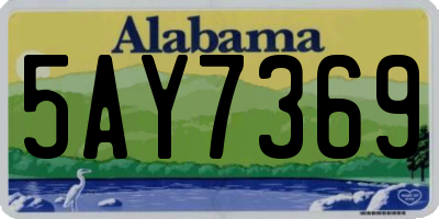 AL license plate 5AY7369