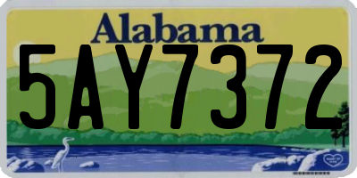 AL license plate 5AY7372