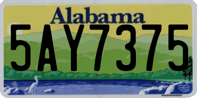 AL license plate 5AY7375
