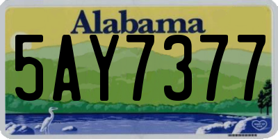 AL license plate 5AY7377