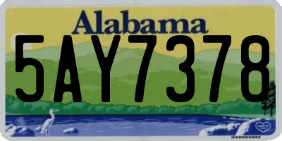 AL license plate 5AY7378