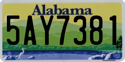 AL license plate 5AY7381