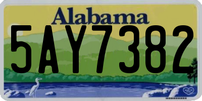AL license plate 5AY7382