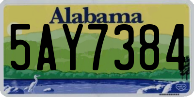 AL license plate 5AY7384