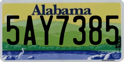 AL license plate 5AY7385