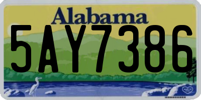 AL license plate 5AY7386