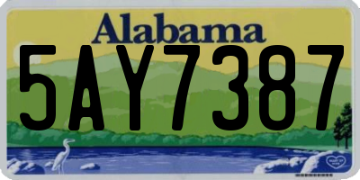 AL license plate 5AY7387