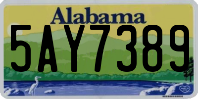 AL license plate 5AY7389