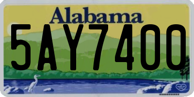AL license plate 5AY7400