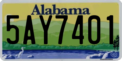 AL license plate 5AY7401