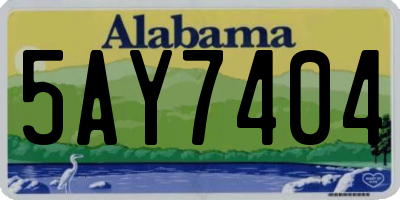 AL license plate 5AY7404