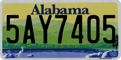 AL license plate 5AY7405