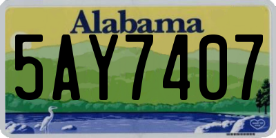 AL license plate 5AY7407