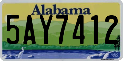 AL license plate 5AY7412
