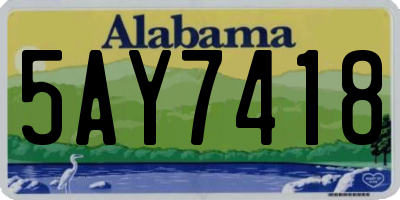 AL license plate 5AY7418