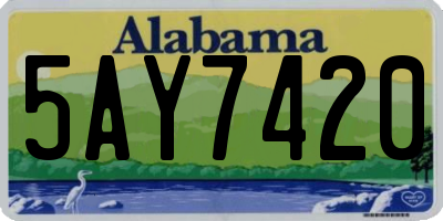 AL license plate 5AY7420