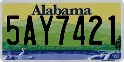 AL license plate 5AY7421