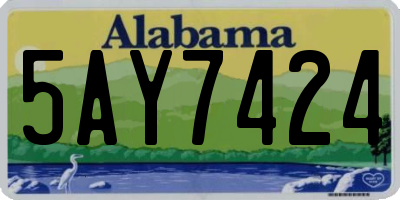 AL license plate 5AY7424