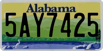 AL license plate 5AY7425