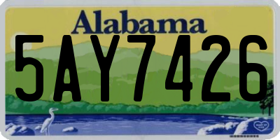 AL license plate 5AY7426