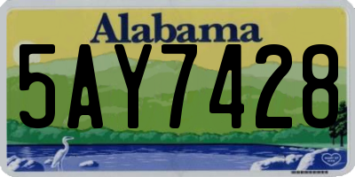 AL license plate 5AY7428