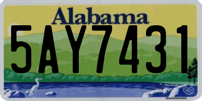 AL license plate 5AY7431