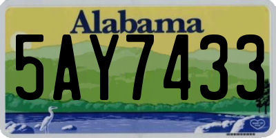 AL license plate 5AY7433