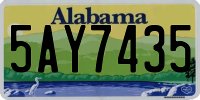 AL license plate 5AY7435