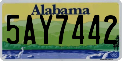 AL license plate 5AY7442