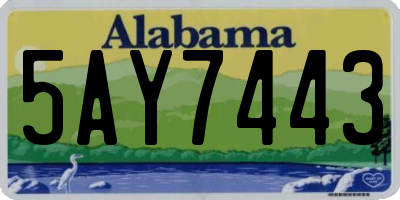 AL license plate 5AY7443