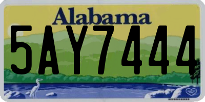 AL license plate 5AY7444