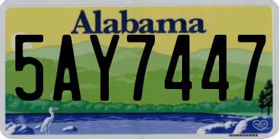 AL license plate 5AY7447