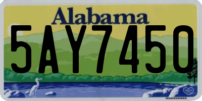 AL license plate 5AY7450