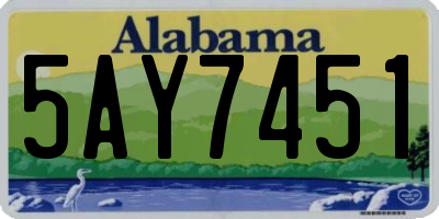 AL license plate 5AY7451