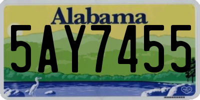 AL license plate 5AY7455
