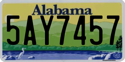 AL license plate 5AY7457