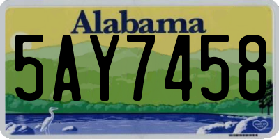 AL license plate 5AY7458