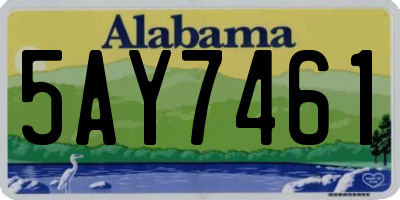 AL license plate 5AY7461