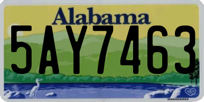 AL license plate 5AY7463