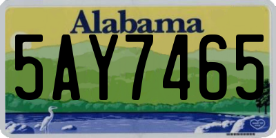AL license plate 5AY7465