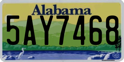 AL license plate 5AY7468