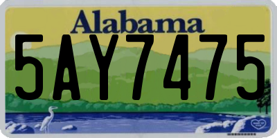 AL license plate 5AY7475