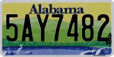 AL license plate 5AY7482