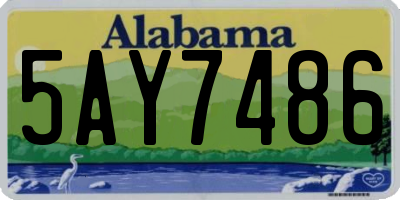 AL license plate 5AY7486