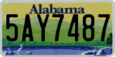 AL license plate 5AY7487