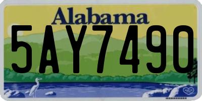 AL license plate 5AY7490