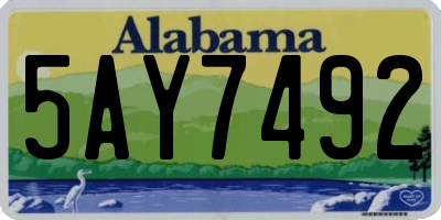 AL license plate 5AY7492