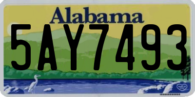 AL license plate 5AY7493