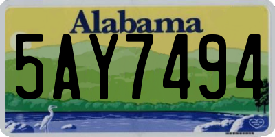 AL license plate 5AY7494