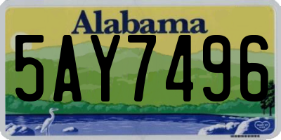 AL license plate 5AY7496